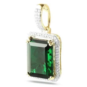 10KY 0.25CTW DIAMOND PENDANT WITH 7.00CT SYNTHETIC