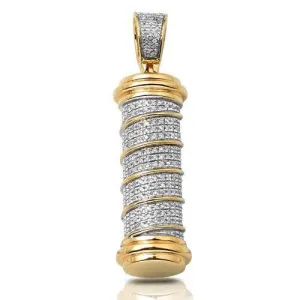 10KY 0.65CTW DIAMOND CYLINDER POLL PENDANT WITH