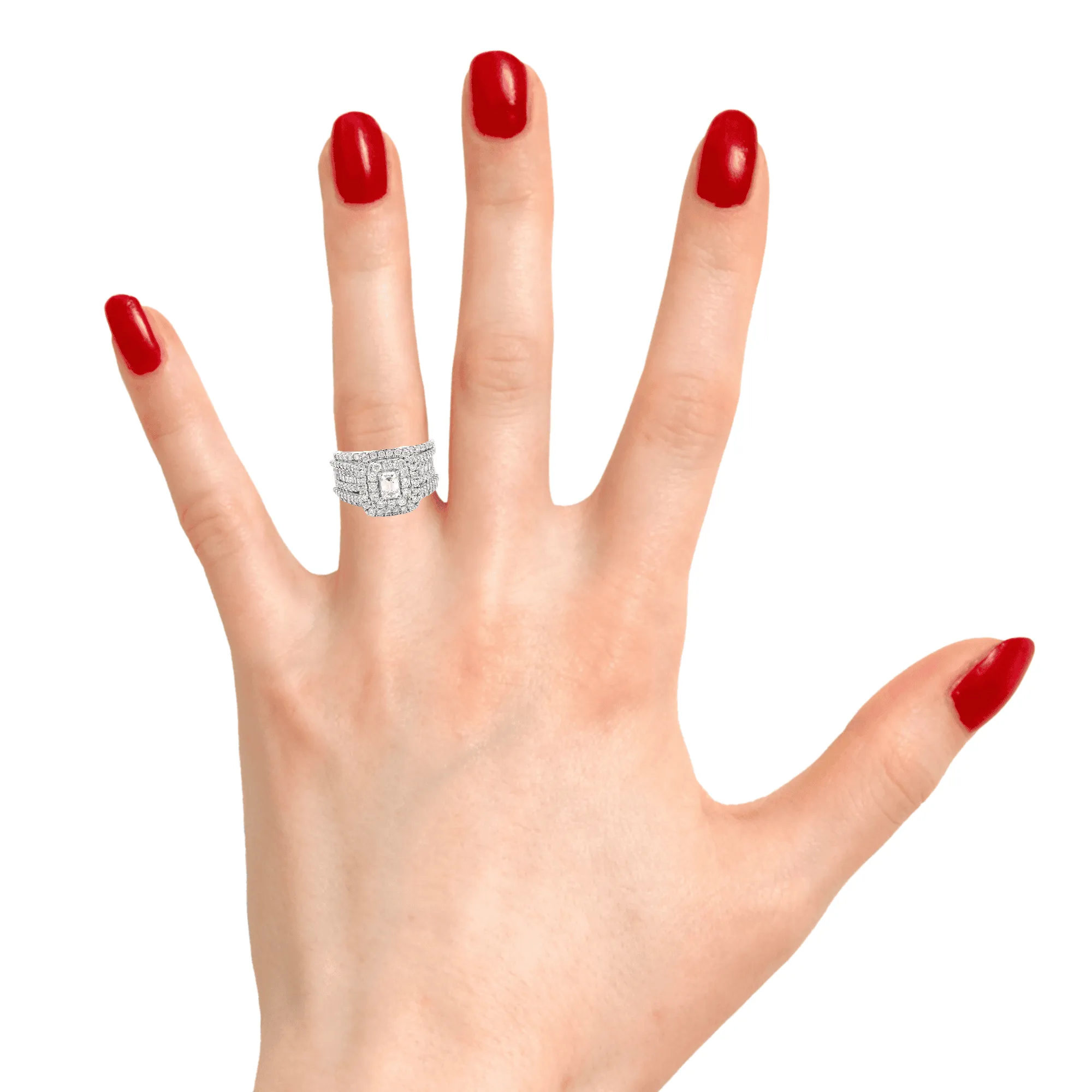 14K White Gold 2.52 CTW Diamond Ladies Wedding Set