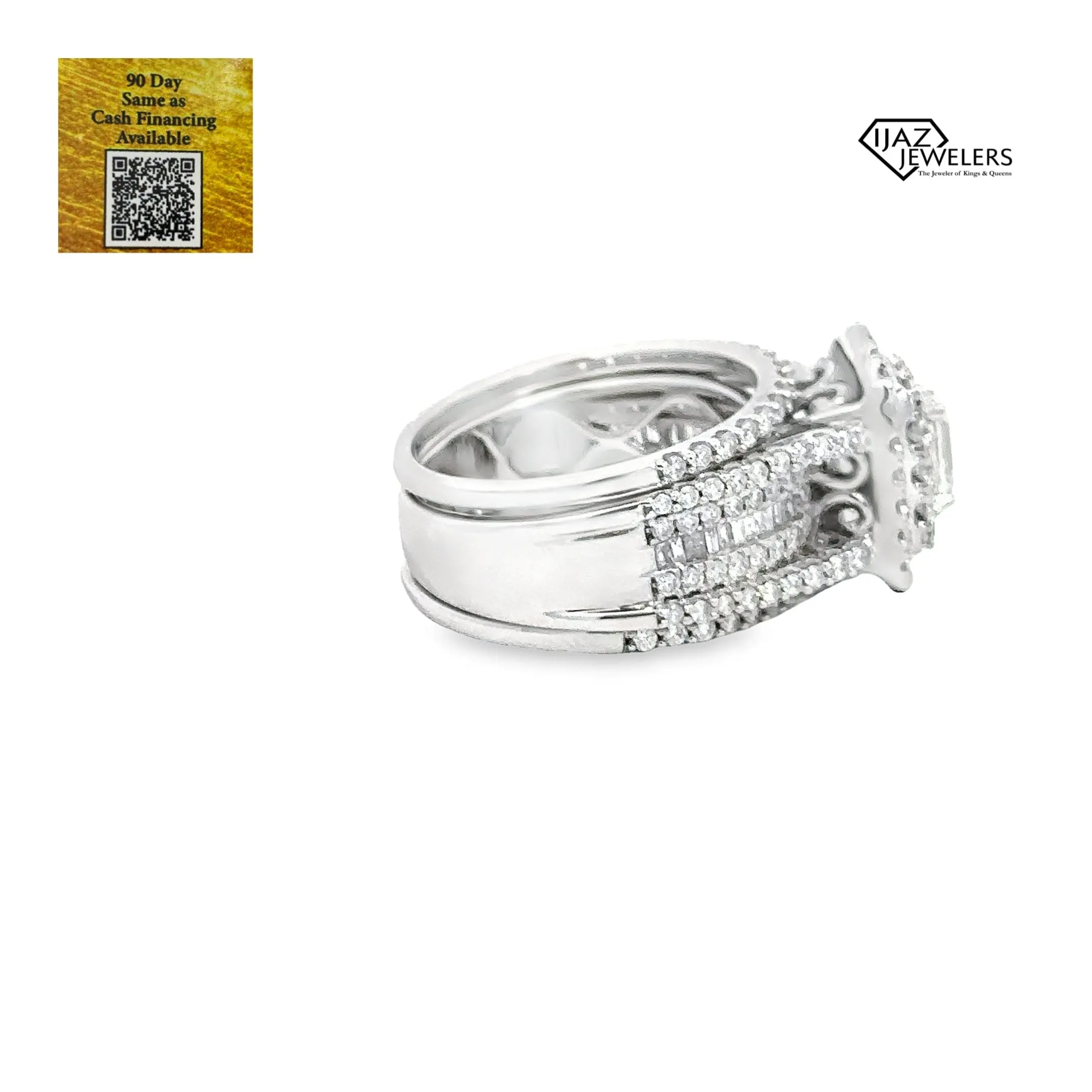 14K White Gold 2.52 CTW Diamond Ladies Wedding Set