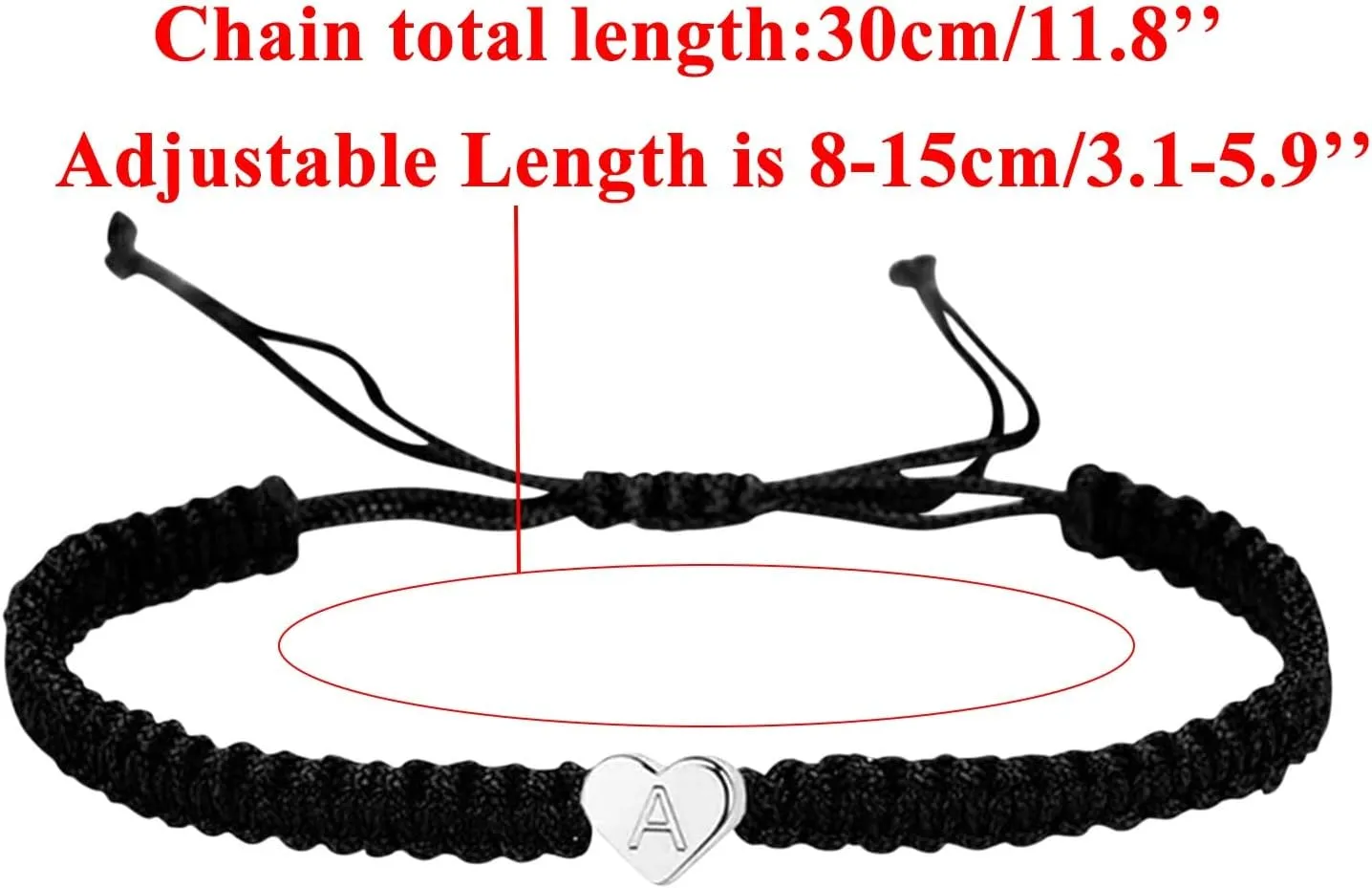 Bracelet for Women Gift Bracelets Bangles Jewelry Personalized 26 Initial Bracelet Copper Heart Letter Woven Bracelet Dainty Heart Charm Bracelet Woven Chain- Boy Bracelets Father Mother (S, One Size)
