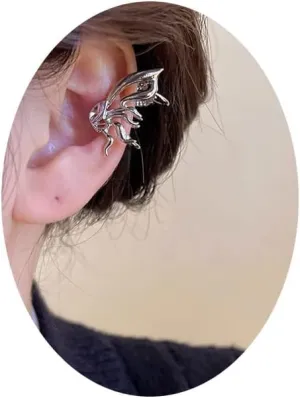 Butterfly Ear Cuff Earrings Elf Ear Cuffs Clip Earring for Women Silver Color Ear Cuffs Non Piercing Earrings Gift for women