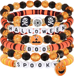 choice of all Halloween Bracelets Halloween Charms for Bracelets Friendship Clay Preppy Heishi Bracelets Boo Skull Pumpkin bracelets halloween accessories Jewelry