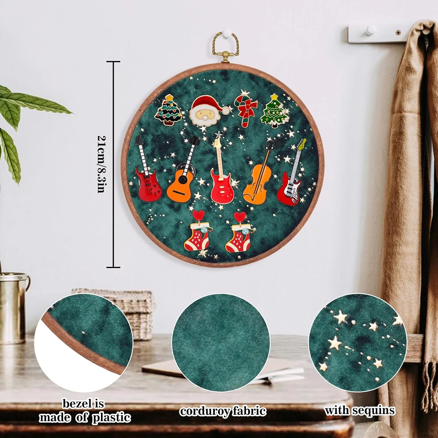 Corduroy Wall Hanging Brooch Jewelry Storage Display Stand Enamel Pin Display Holder Velvet Earrings Necklace Pin Display Board