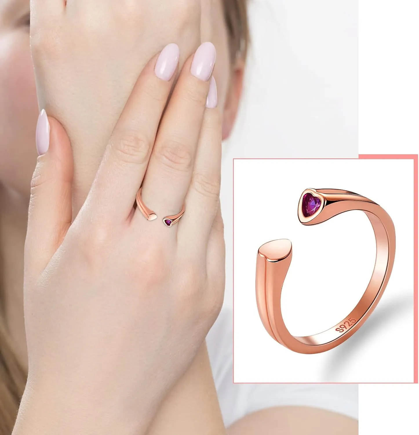 Cute Anxiety Ring Fashion Ring Female Index Light Finger Ring Adjustable Luxury Ring Rings Earthy Rings