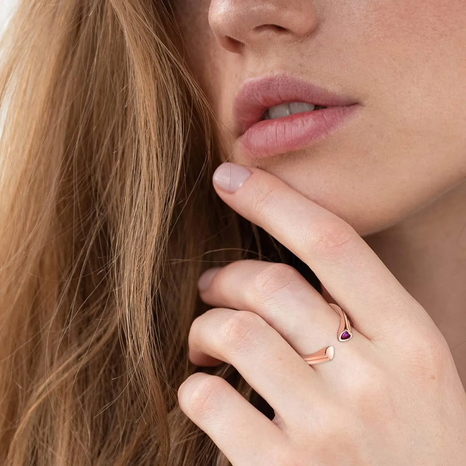 Cute Anxiety Ring Fashion Ring Female Index Light Finger Ring Adjustable Luxury Ring Rings Earthy Rings
