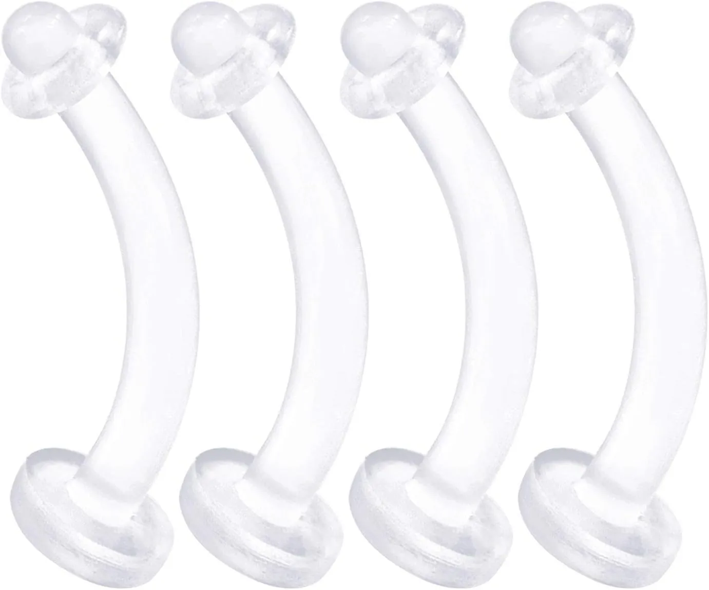 Flexible Acrylic Clear Belly Button Ring Retainer 14 Gauge Navel Bar Earrings Piercing Jewelry See More Sizes