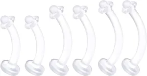 Flexible Acrylic Clear Belly Button Ring Retainer 14 Gauge Navel Bar Earrings Piercing Jewelry See More Sizes