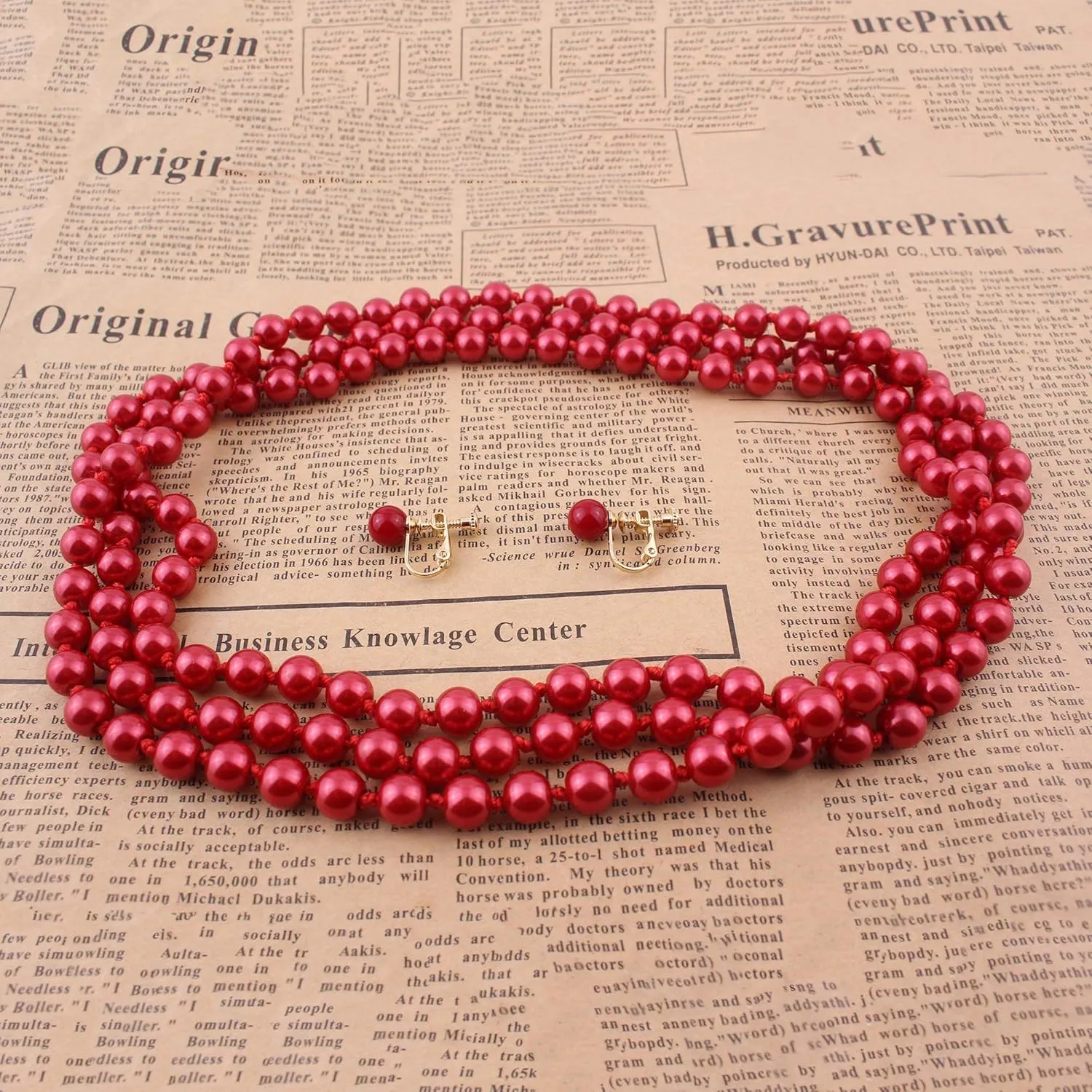 Handmade Faux Pearl Necklace and Clip on Earrings Jewelry Sets for Women Bib Choker Collar Necklace