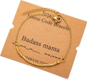JoycuFF Morse Code Bracelets Gifts for Women Teen Girls, Inspirational Secret Message Bracelet for Women, Fashion Encouragement Ideas Gifts for Daughter Sister Mom Friends