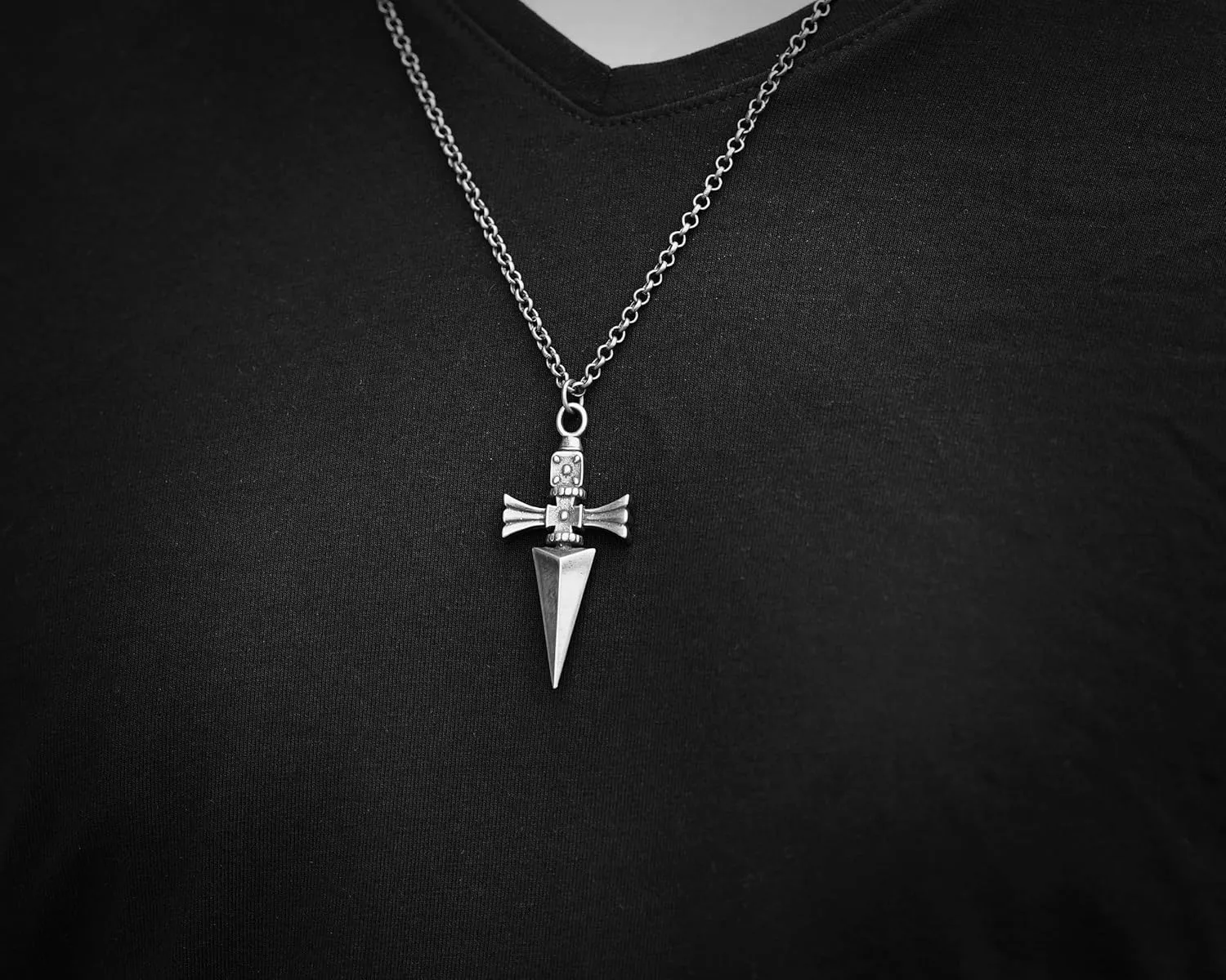 Judgement Chain Necklace Pendant Jewelry H x H Charm Small (sterling-silver)