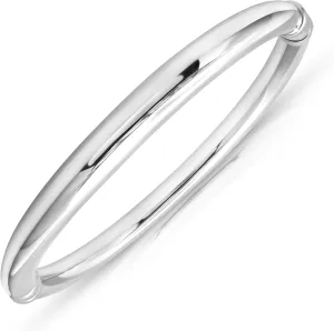 MAX   STONE Lightweight Hollow 925 Sterling Silver Bangle Bracelet for Women | 7 Inch Silver Bracelets with Hinged Clasp | Anti-tarnishing Hypoallergenic Silver Bangles for Women