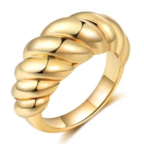 Personalized Gold Color Braided Twisted Rope Rings for Women Vintage Style Customized Engraved Ring Mothers Day Gifts