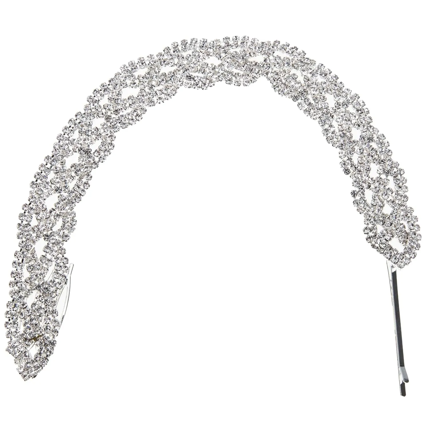 Rhinestone Braid Headband Crystal Hair Accessory for Women Stylish Ponytail Clip Eye Catching Braid Design for Weddings and Parties
