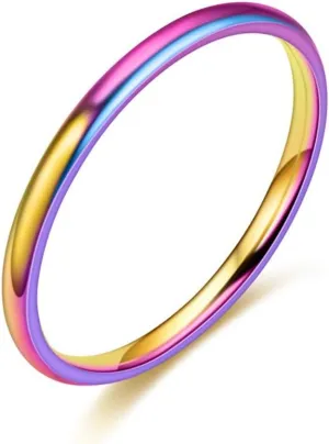 Stainless Steel Promise Statement Wedding Band for Women,Stackable Tungsten Steel Thumb Ring for Valentine's Day Mother's Day