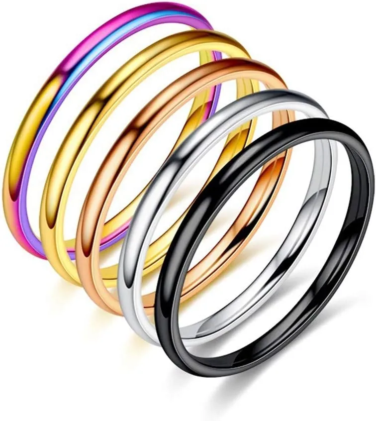 Stainless Steel Promise Statement Wedding Band for Women,Stackable Tungsten Steel Thumb Ring for Valentine's Day Mother's Day