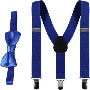 Tie Suspenders Set for Kids Elastic Adjustable Suspenders with Bow Ties Classic Braces Bowtie Set Trouser Hanging Clip