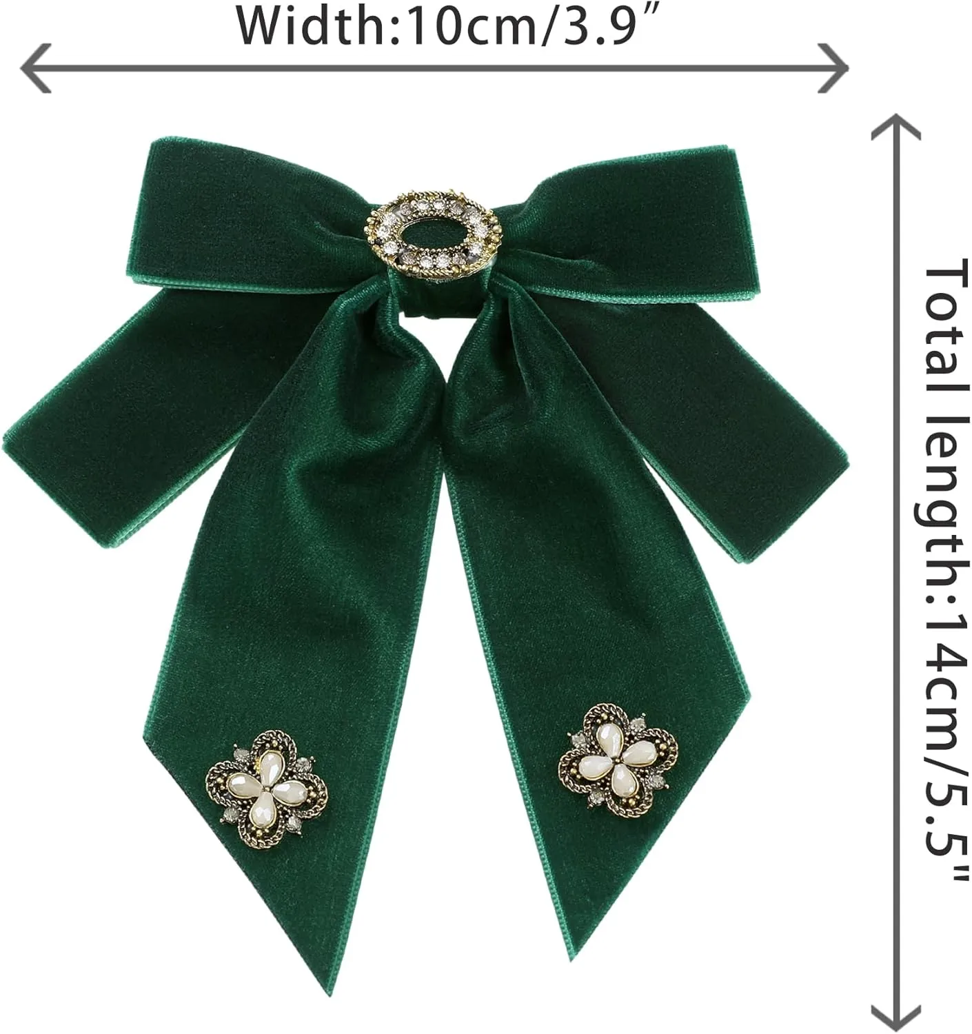 Women's Velvet Bow Brooch Alloy Rhinestone Pin Bow Tie 1 Pcs