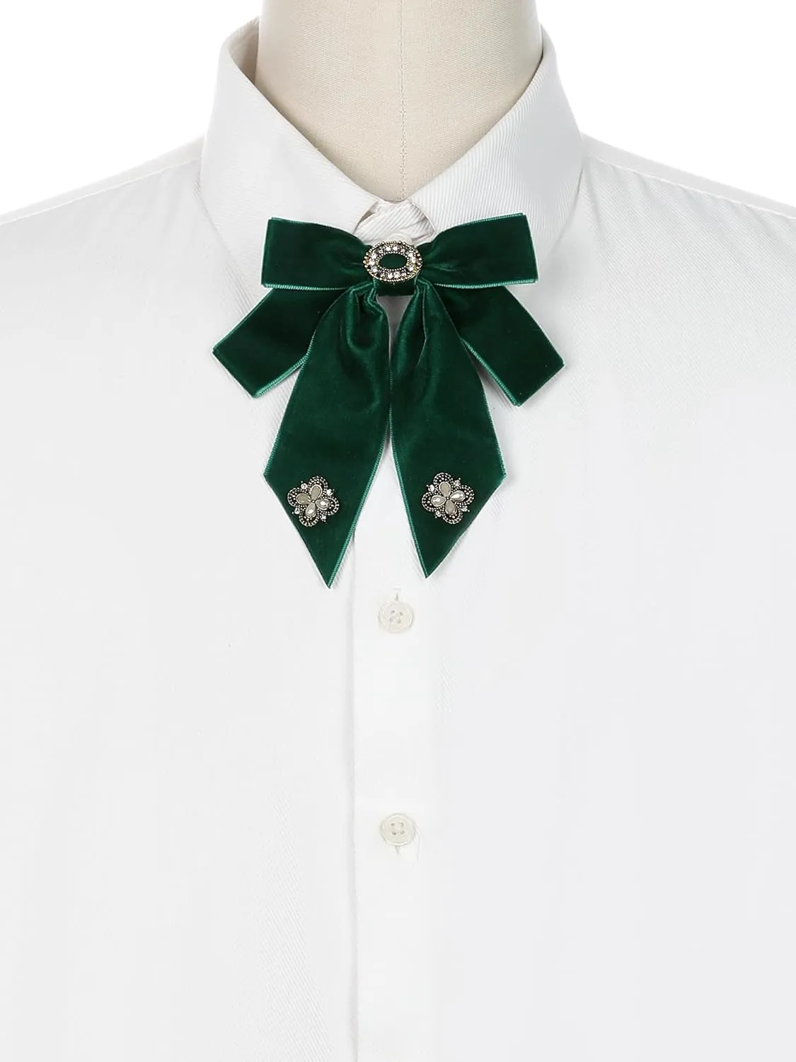 Women's Velvet Bow Brooch Alloy Rhinestone Pin Bow Tie 1 Pcs
