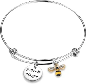 WUSUANED Honey Bee Bracelet Charm Good Luck Gift Jewelry Inspirational For Bee Lovers